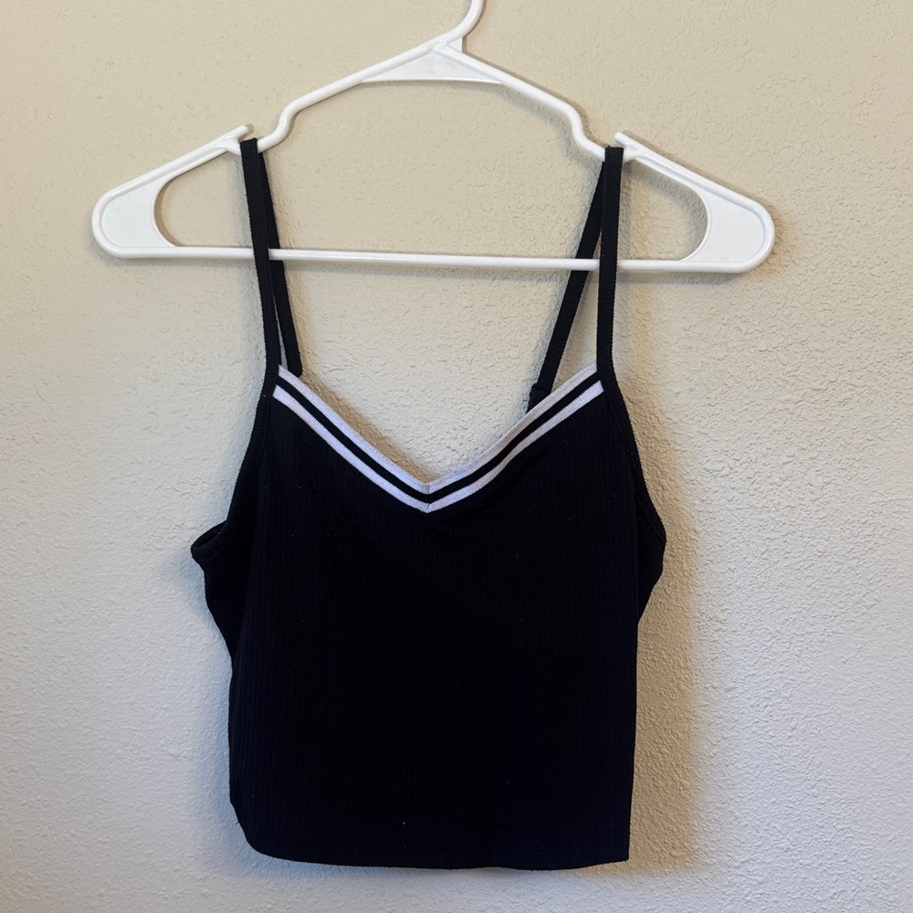 Bozzolo Black Tank Top with White Trim